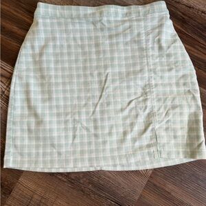 Hollister Plaid Mint Green Women's Mini Skirt